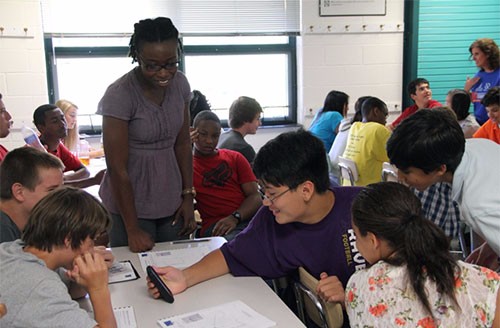 An image of a class working in buzz groups