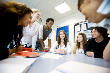 An image showing a group of students in discussion