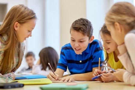 An image of a group of students working together