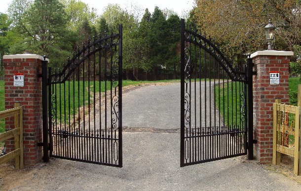 An image of an open double gate